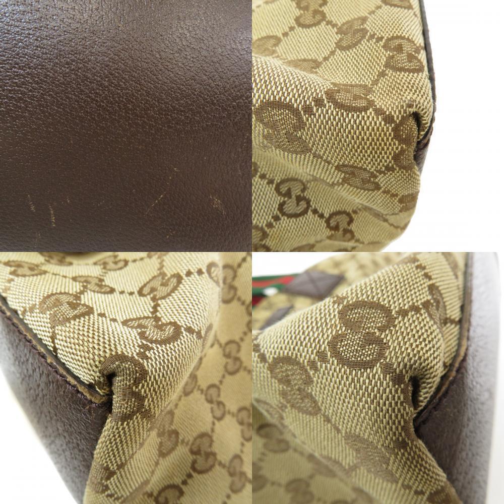 Gucci GG Bag Canvas Tote Web Brown - Picture 8 of 11